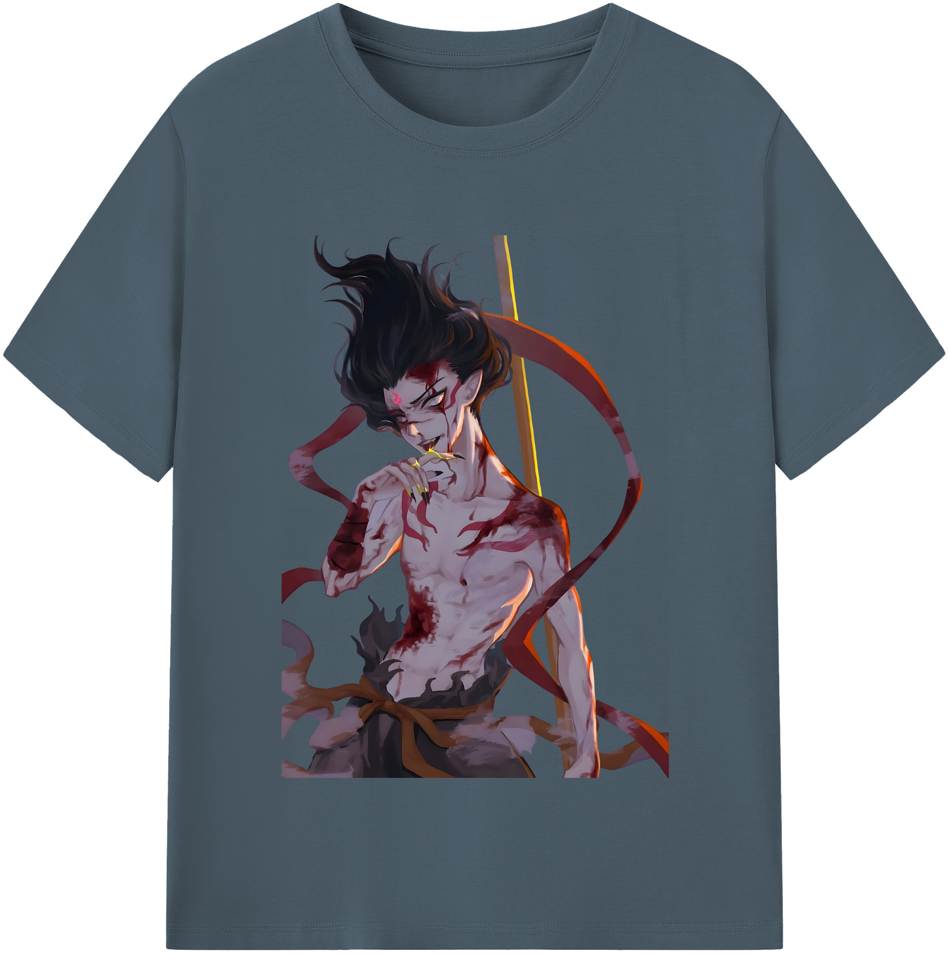 （画像用） Ne Zha 2 ナタ 魔童の大暴れ 綿100％半袖Tシャツ（フロントプリント）